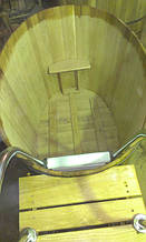 Дерев'яна купіль з дуба овальна 180*120*120см з сходами з нерж