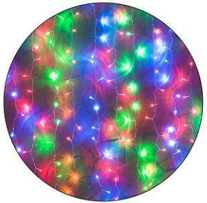 Гірлянда-штора "бахрома", цвітна, 2,5х0,8 м, 120 діодів / LED, фото 2