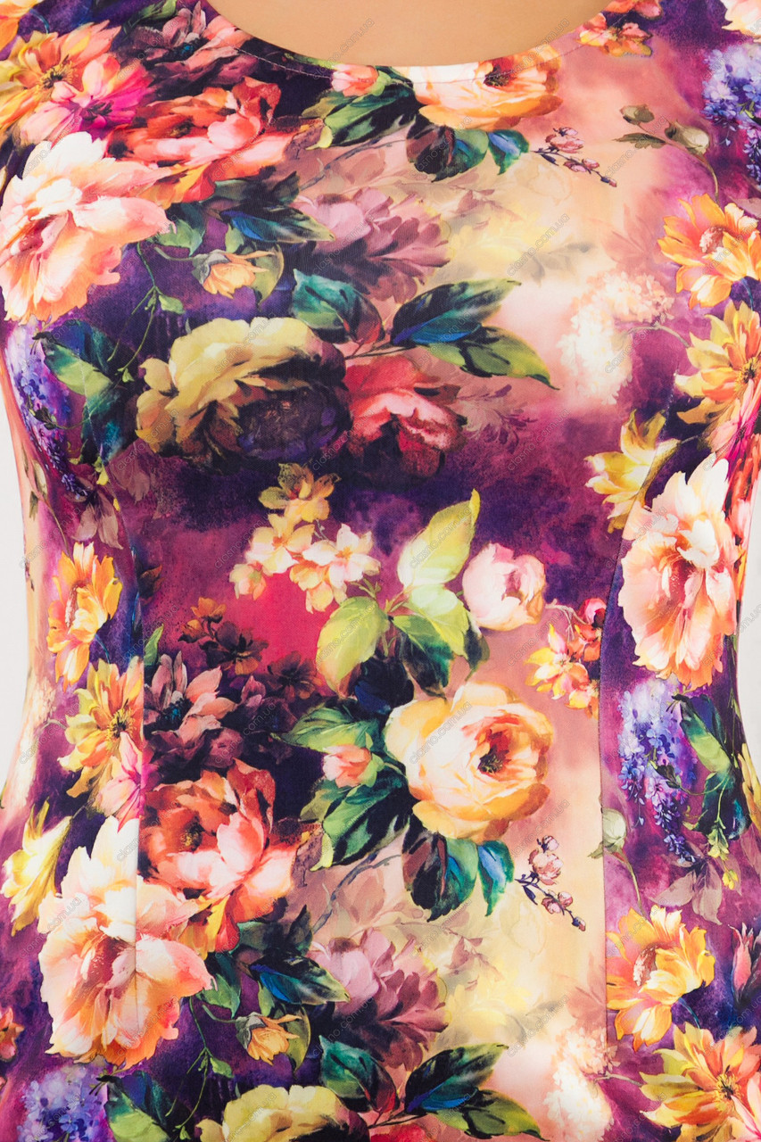 Яркое трикотажное платье в цветы (XS-M) - фото 3 - id-p50532712