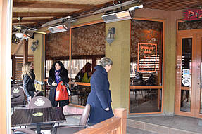 Отопление уличной террасы кафе PublicBar г.Хуст 4