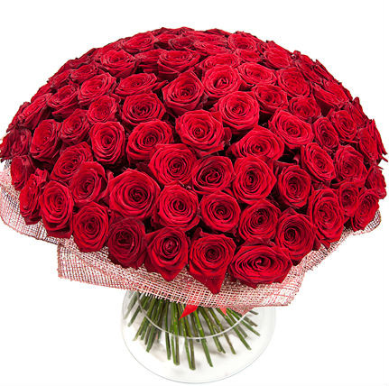 Шикарний букет із червоних троянд «101 червона троянда»