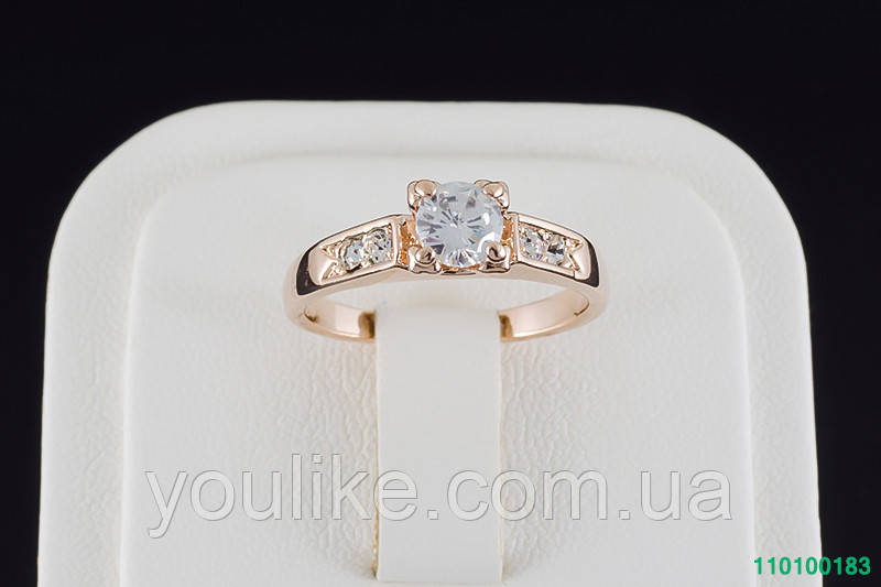 Умопомрачительное кольцо с кристаллами Swarovski, покрытое золотом 0183 - фото 4 - id-p70553003