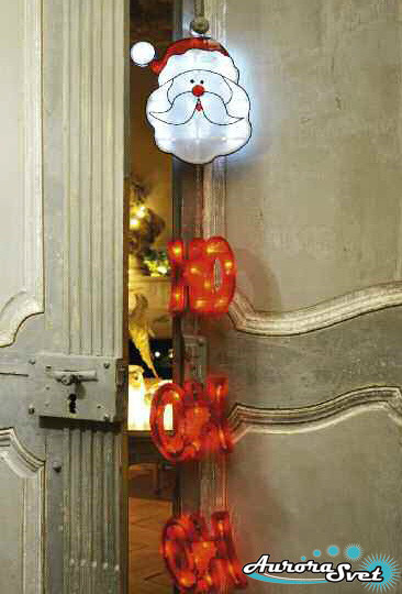 LED гірлянда Санта Клаус (40 шт.) від батарейок. Світлодіодна гірлянда. Гірлянда LED. Виробництво Франція.