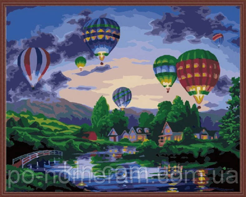 Малювання за номерами MG157 Повітряні кулі 40 х 50 см, фото 1