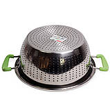 Друшляк Kamille KM-4357 Червоний 22см Друшляк з двома силіконовими ручками Друшляк з нержавіючої сталі, фото 6