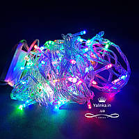 Гірлянда електрична LED 100 новорічна мульти -різнокольорова LED