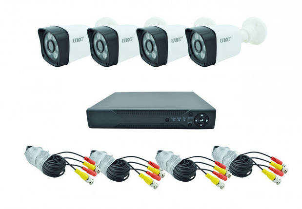 Комплект реєстратор DVR 4-канальний і 4 камери UKC DVR CAD D001 KIT, фото 2