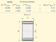 942/40 підшипник МТЗ