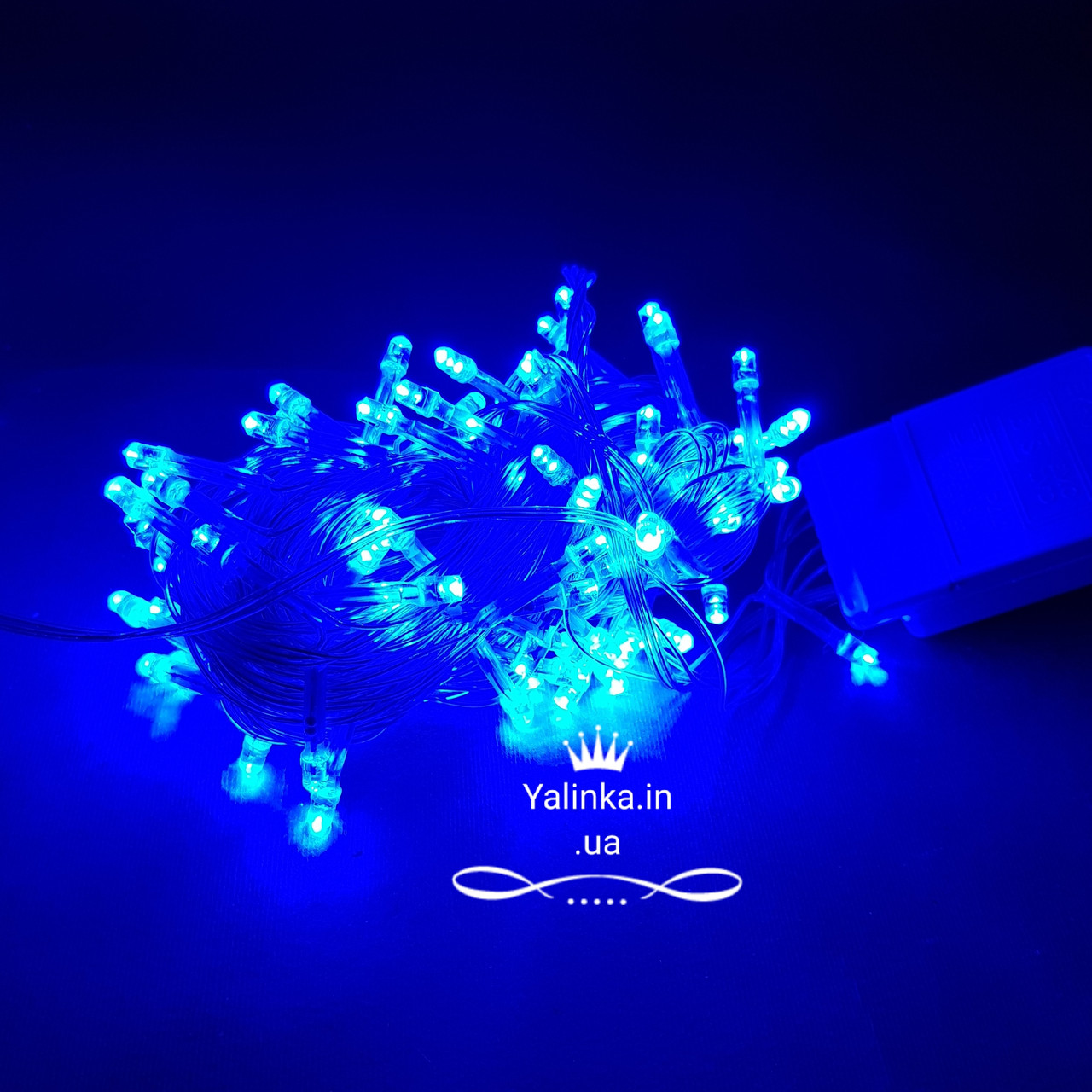 Гірлянда електрична LED 200 новорічна блакитна LED