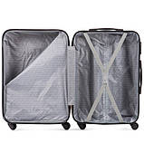 Чемодан дорожній ударостійкий , валіза на 4 колесах WINGS ABS 401 міні (ручна кладь) 48х35х18 см , синій, фото 3