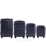 Чемодан дорожній ударостійкий , валіза на 4 колесах WINGS ABS 401 міні (ручна кладь) 48х35х18 см , синій, фото 7
