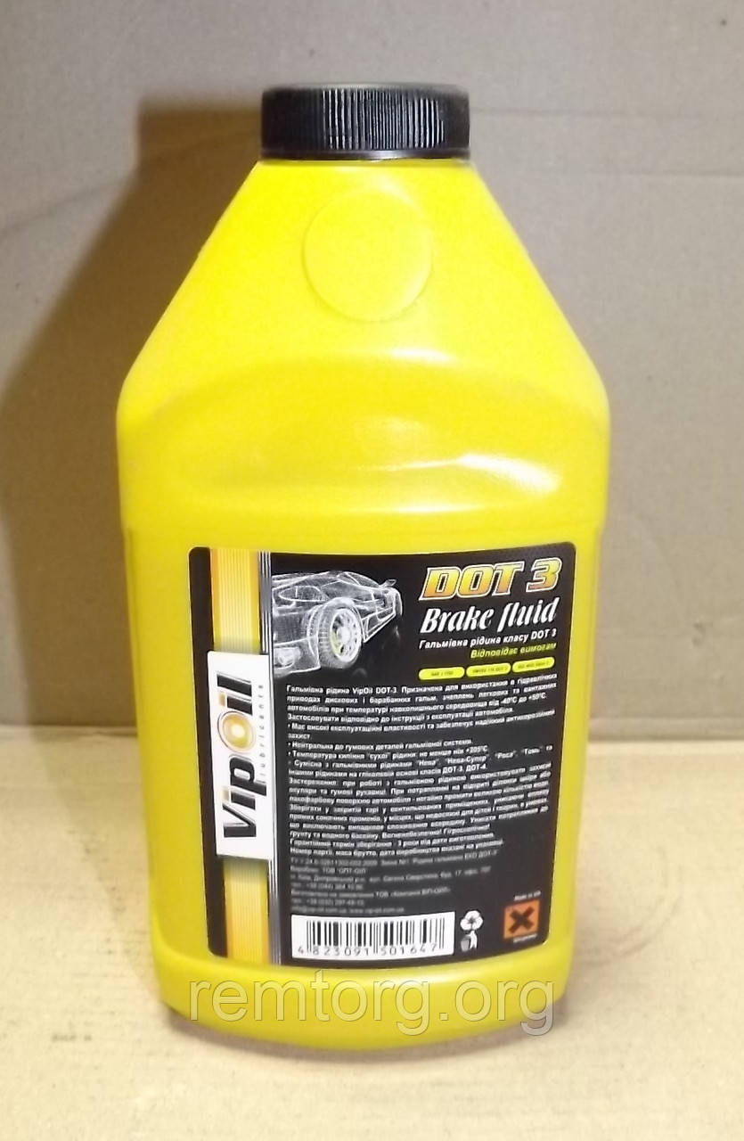 Гальмівна рідина VipOil brake fluid DOT3 0,4 л.