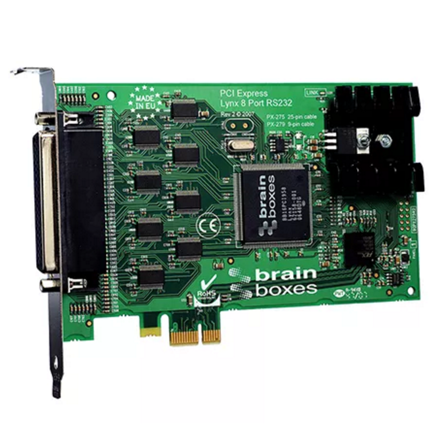 Brainboxes PX-279B 8-портова послідовна плата RS232 PCI-E 1X