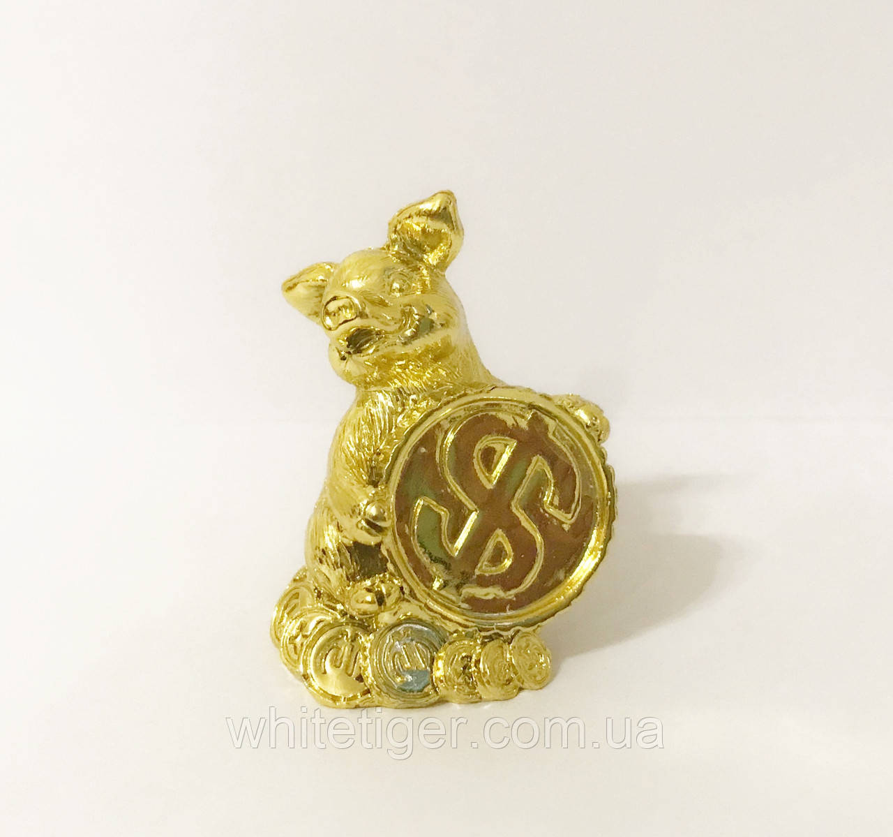 Грошова Свинка з Монетою Долар (під золото), фото 1