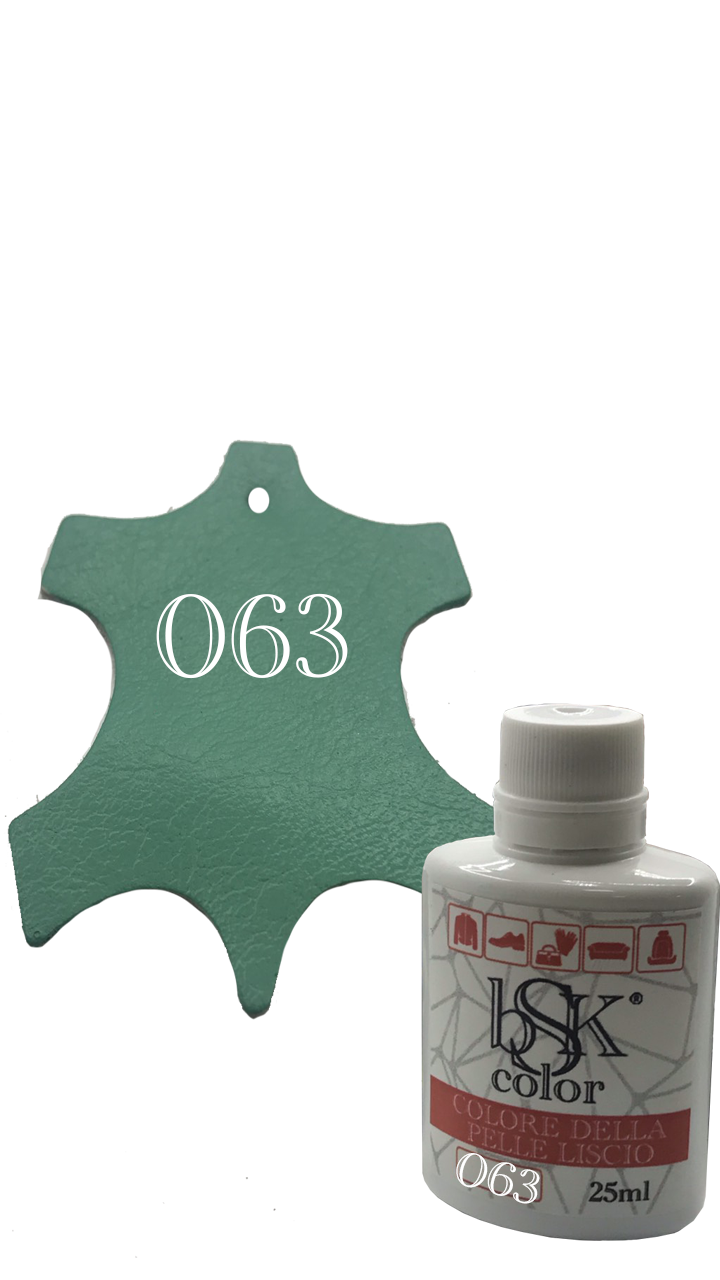 Фарба для гладкої шкіри м'ятна Bsk-color No063 25 мл, фото 1