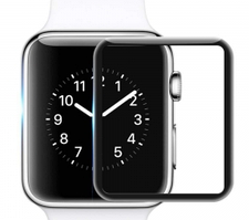 Захисне скло для Apple Watch 1/2/3 42mm, 0.25 mm, 3D, чорне