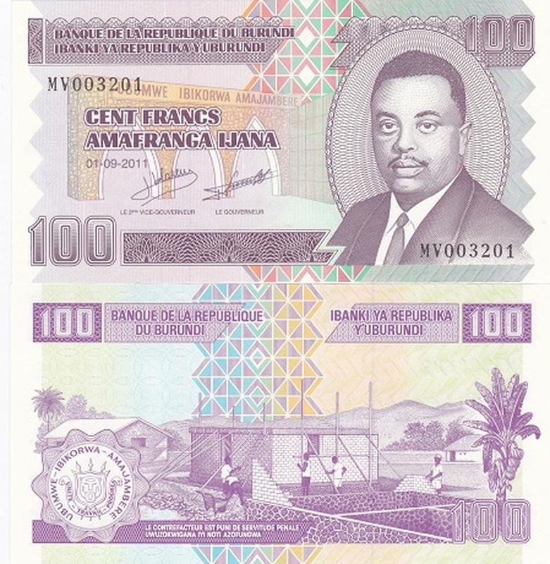 Burundi Бурунді - 100 Francs 2010 UNC