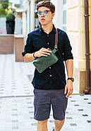 Сумка поясна Dropbag Maxi шкіряна (зелена), фото 6