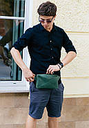 Сумка поясна Dropbag Maxi шкіряна (зелена), фото 7