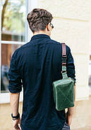 Сумка поясна Dropbag Maxi шкіряна (зелена), фото 8