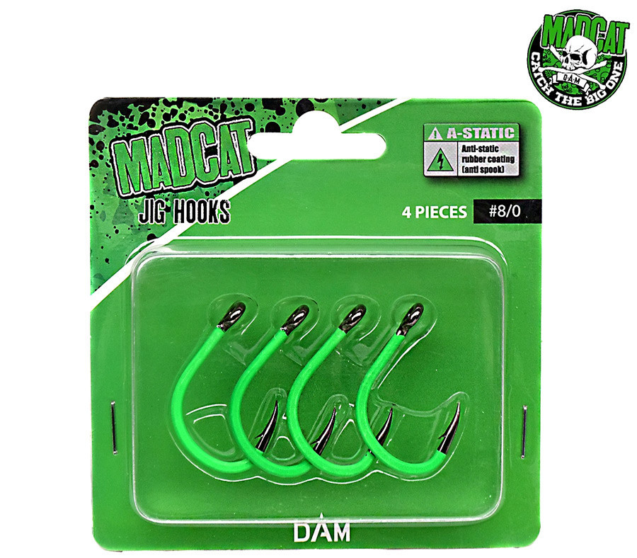 Гачок DAM MADCAT® A-STATIC JIG Hook №6/0 5шт. (green)