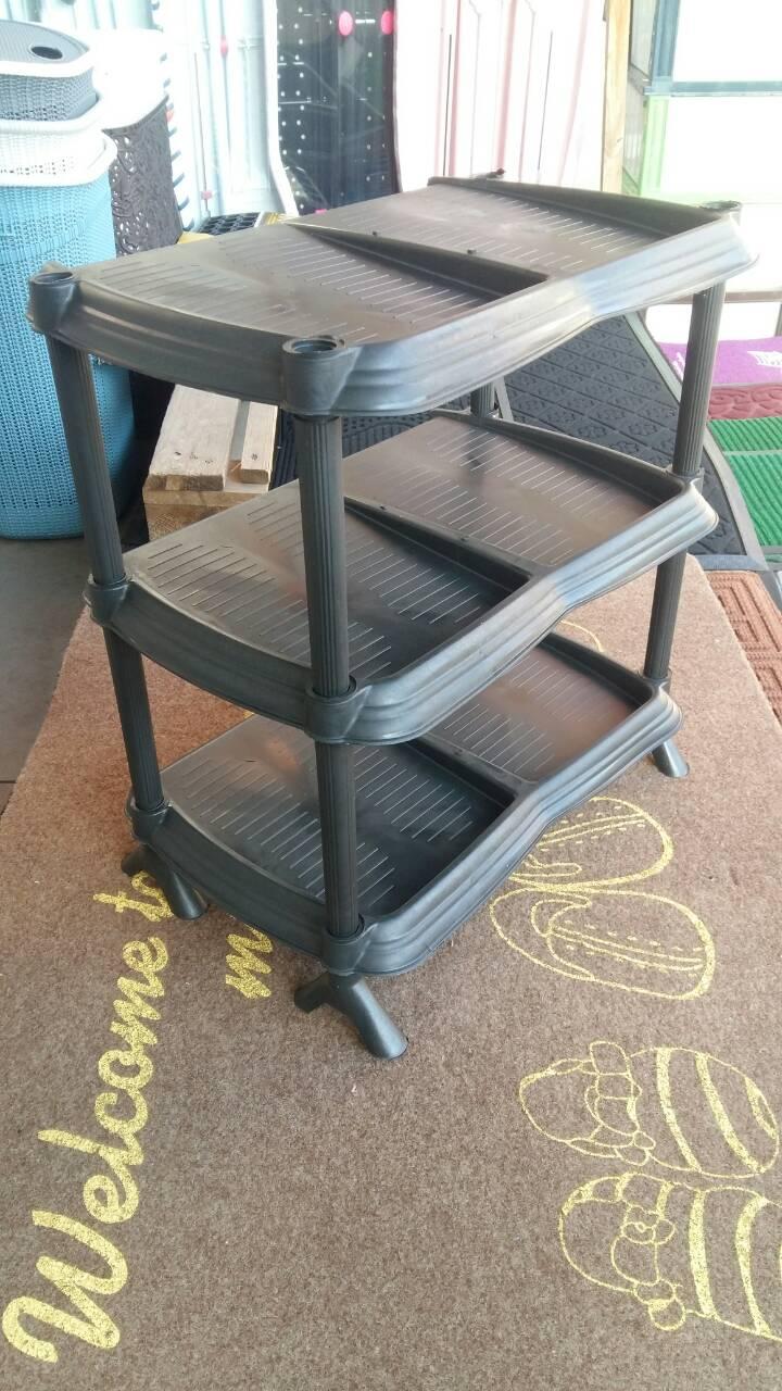 Етажерка п/е для взуття 3-ярусна "ELIF" чорна, фото 1