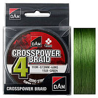 Шнур DAM CROSSPOWER 4-BRAID 110 м (green) 0.10