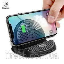 Бездротовий зарядний пристрій Baseus Silicone Horizontal Desktop Charger, Black (WXHSG-01)