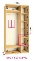 Шафа-купе 2 двері Стандарт 120х60 h-240, ТМ Фенікс, фото 2