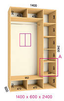 Шафа-купе 2 двері Стандарт 140х60 h-240, ТМ Фенікс, фото 2