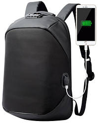 Рюкзак антивор Bopai з USB-портом, замком і відділенням для ноутбука, чорний (751-006271)