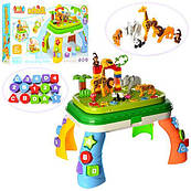 Конструктор JDLT 5322 столик-сортер,зоопарк, компуз,зв (анг) св,47 дет, на батарейці