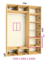 Шафа-купе 2 двері Стандарт 170х60 h-240, ТМ Фенікс, фото 2