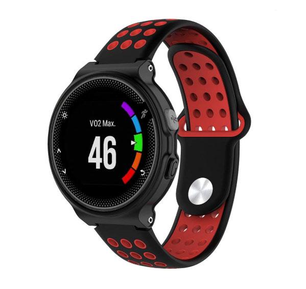 Спортивний ремінець з перфорацією Primo для годинника Garmin Forerunner / Approach - Black&Red