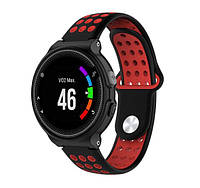 Спортивный ремешок с перфорацией Primo для часов Garmin Forerunner / Approach - Black&Red