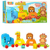 Конструктор JDLT 5335 паровоз, тварини, 42деталей