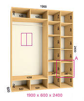 Шафа-купе 2 двері Стандарт 190х60 h-240, ТМ Фенікс, фото 2