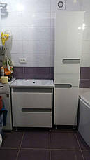 Тумба під раковину для ванної кімнати Сімпл-Металік 60-30 (вставка металік) з умивальником Комо 60 ПІК, фото 3