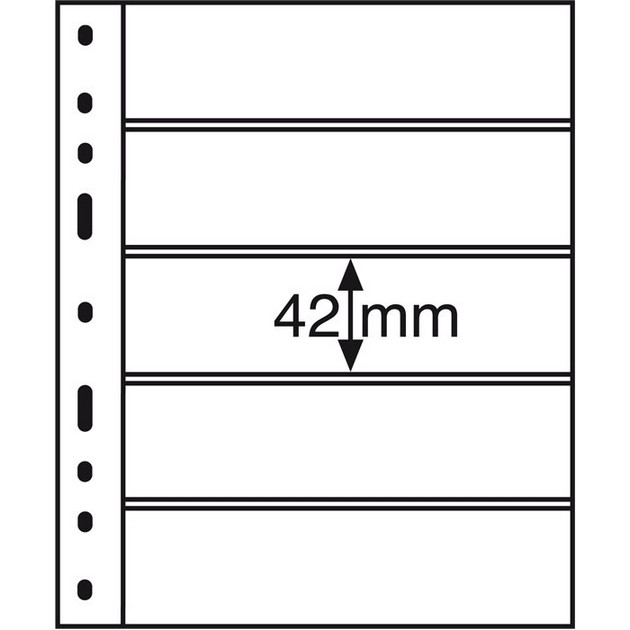 Аркуш до альбому Leuchtturm, OPTIMA, 2x5 кешень по 180 x 42 мм, чорний, 5S, паковання (10 шт.)