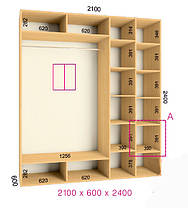 Шафа-купе 2 двері Стандарт 210х60 h-240, ТМ Фенікс, фото 2