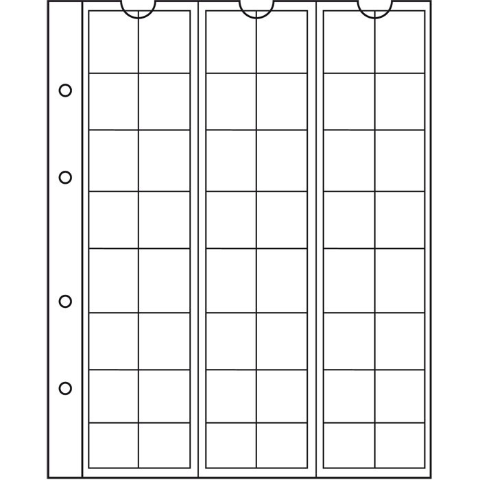 Аркуш до альбому Leuchtturm, NUMIS для монет до 17 мм, NH48