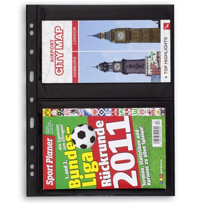 Лист до альбому Leuchtturm, GRANDE, 2x2 кишень 216 х 150 мм, чорний, 2S, упаковка (5 шт.)