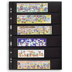 Лист до альбому Leuchtturm, GRANDE, 2x6 полос 216 х 46 мм, чорний, 6S