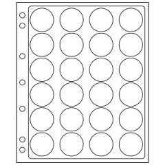 Аркуш-пластик Leuchtturm, для монет деіаметром 34...35 мм у капсулах