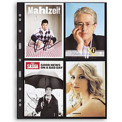 Лист до альбому Leuchtturm, GRANDE, 2x4 кишені 106 х 150 мм, чорний 2ST