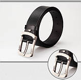 Ремінь чоловічий шкіряний класичний LFMB (чорний), фото 3