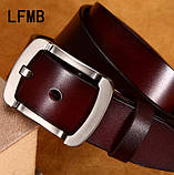 Ремінь чоловічий шкіряний класичний LFMB (чорний), фото 2