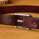 Ремінь чоловічий шкіряний класичний LFMB (чорний), фото 7