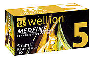 Иголки для инсулиновых шприц-ручек Wellion 0,25 мм (31G) × 5 мм №100