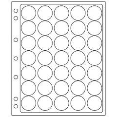 Аркуш-пластик Leuchtturm, для монет деіаметром 28...29 мм у капсулах